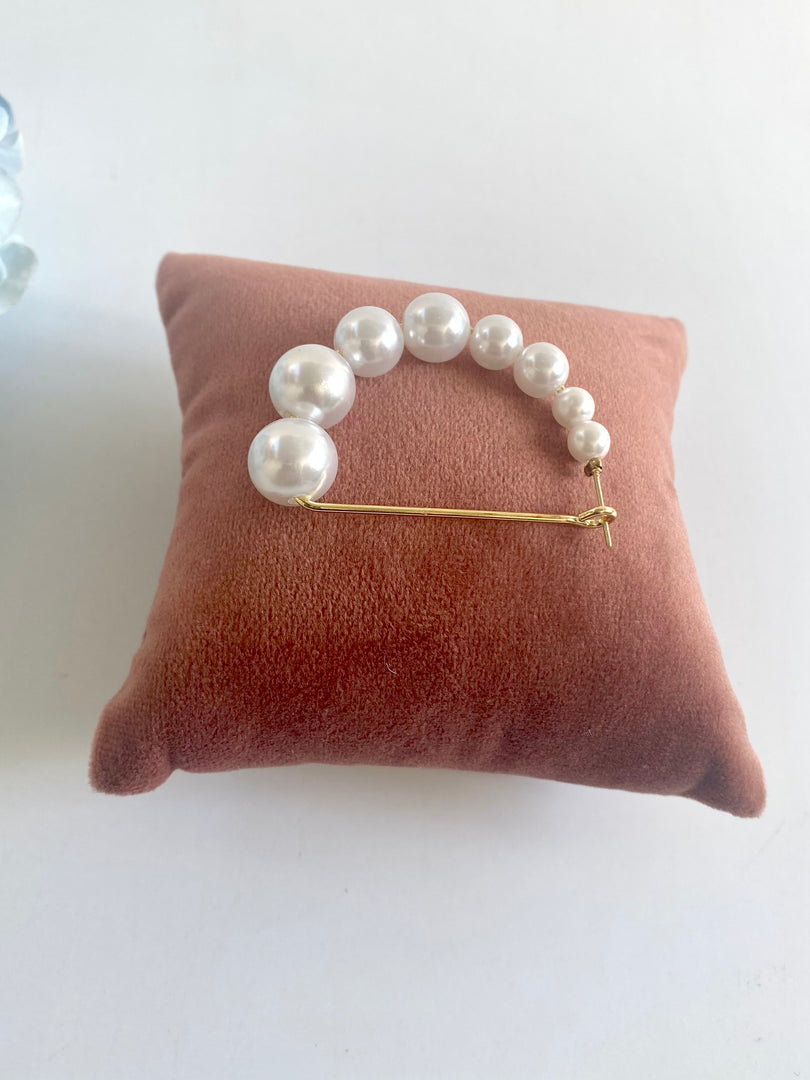 Pearl Studded Semicircle Earrings