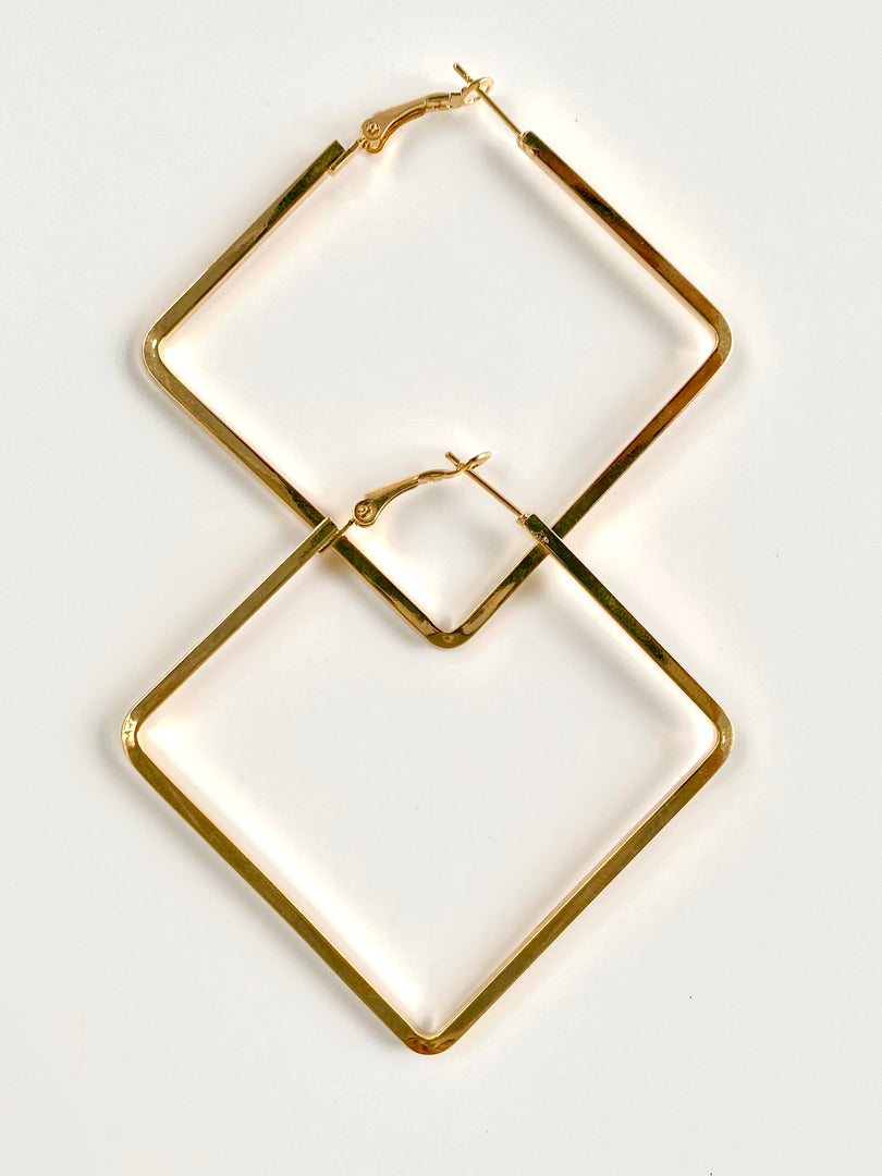 Rectangle Loop Earrings