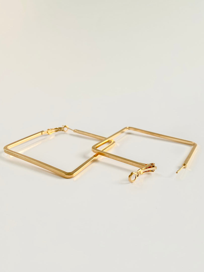 Rectangle Loop Earrings