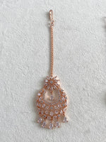 Load image into Gallery viewer, Rosy Chakra Rose Gold Diamond Maang Tika
