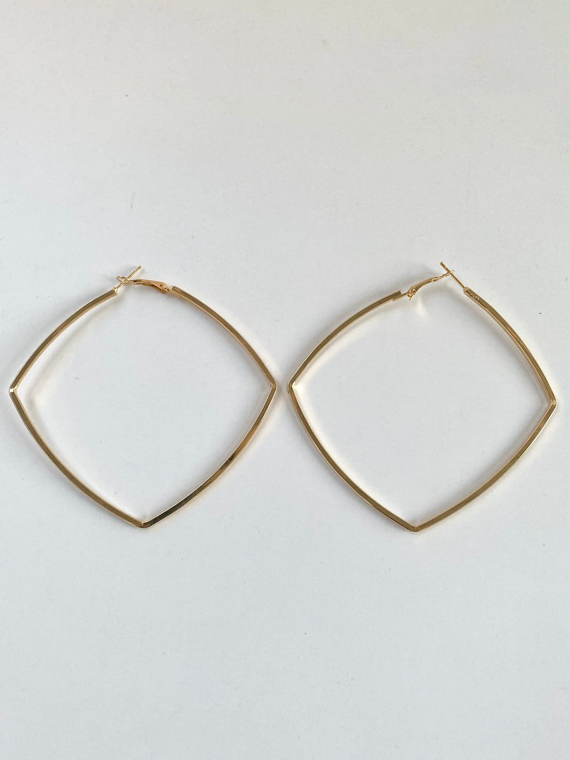 Rounded Rectangle Loop Earrings