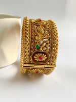 Load image into Gallery viewer, Royal Golden Relation Matte Bangle Set Of Two
