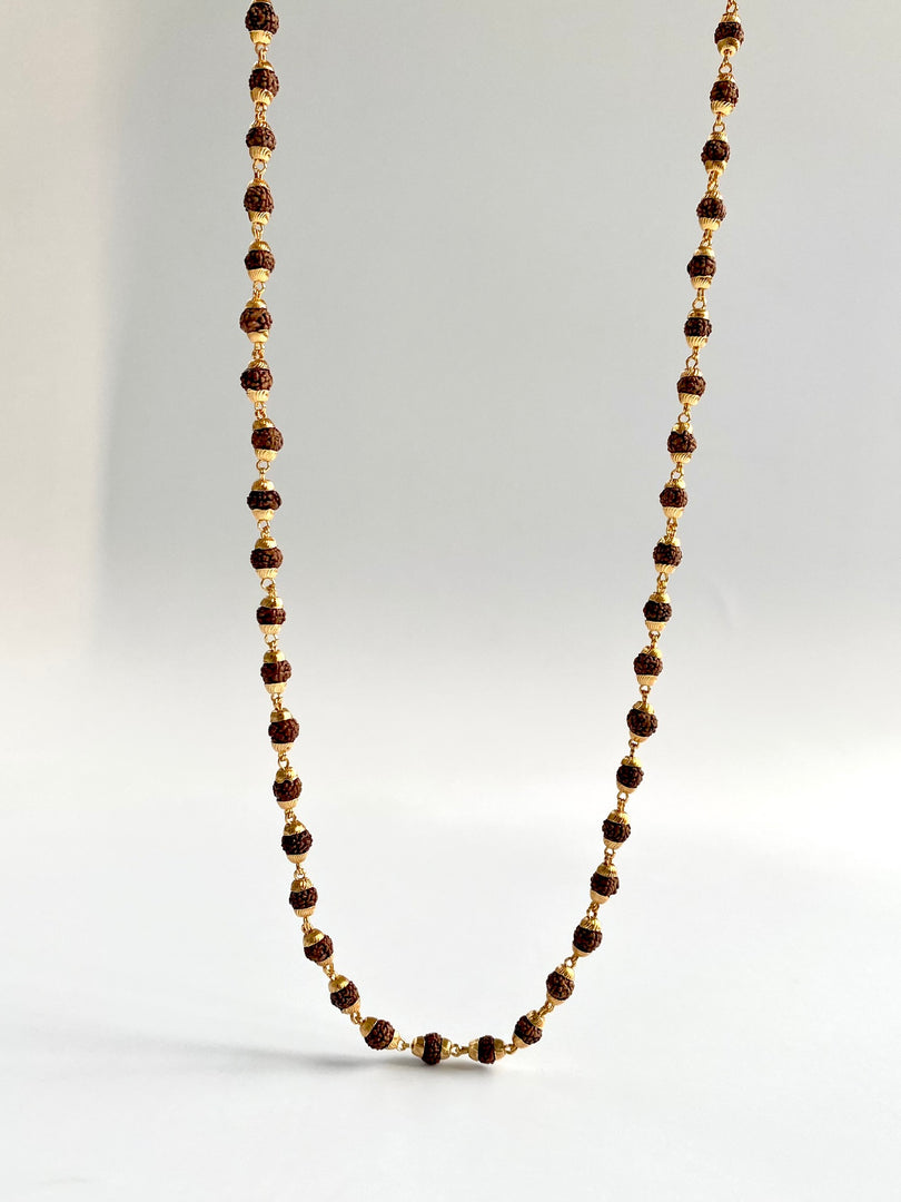 Rudraksha Mala Gold Chain