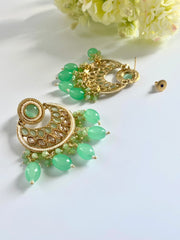 Season Of Mint Polki & Pearl Earrings
