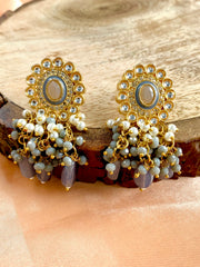 Series Of Grey Kundan Circles Choker Set