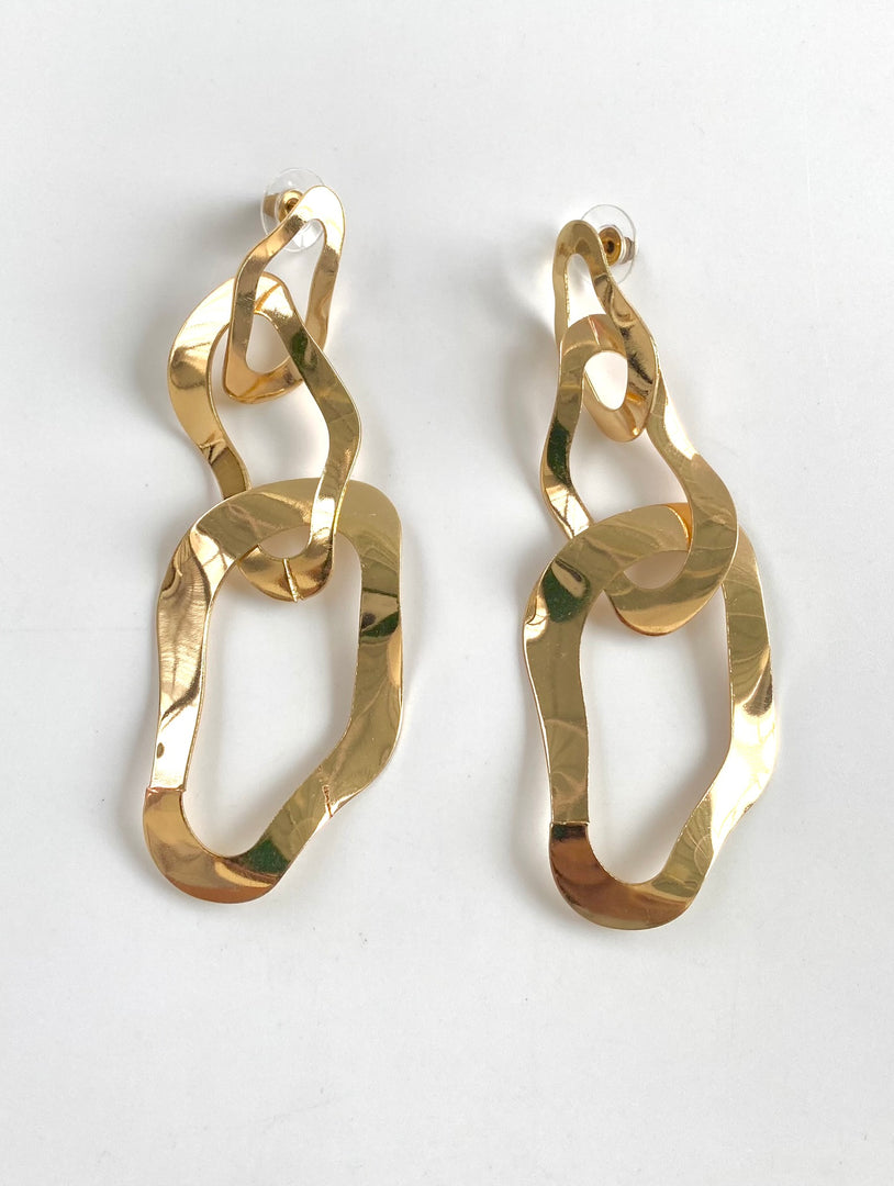 Shiny Twisted Golden Earrings