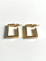 Load image into Gallery viewer, Small Rectangle Golden Finish Earrings
