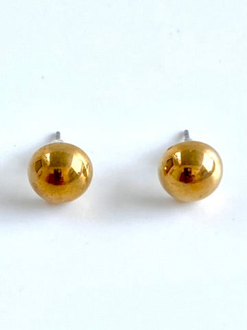 Small Round Golden Stud Earrings