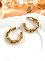 Load image into Gallery viewer, Spiralled Loop Earrings
