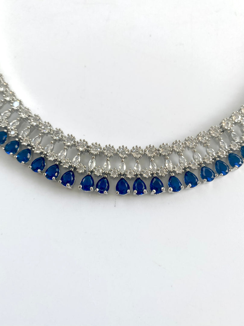 Studded Blue Sky Diamond Necklace Set