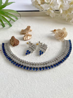 Load image into Gallery viewer, Studded Blue Sky Diamond Necklace Set
