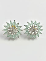 Load image into Gallery viewer, Sun Of Mint Rays Diamond White Stud Earrings
