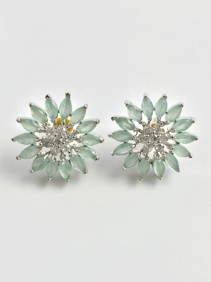 Sun Of Mint Rays Diamond White Stud Earrings