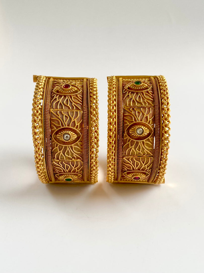 Third Eye Shiva Royal Matte Bangle Set Of Two