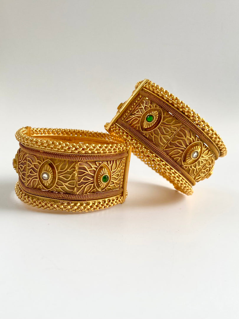 Third Eye Shiva Royal Matte Bangle Set Of Two