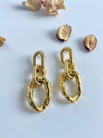 Load image into Gallery viewer, Three Layered Golden Hoop Earrings
