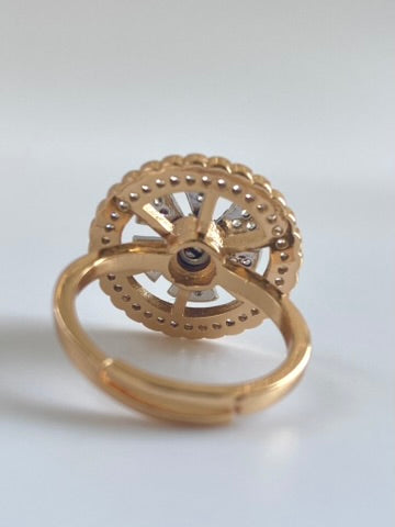 Wheel Of Time Free Size Rose Diamond Cocktail Ring