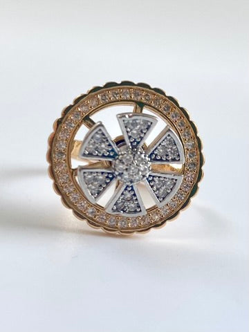 Wheel Of Time Free Size Rose Diamond Cocktail Ring