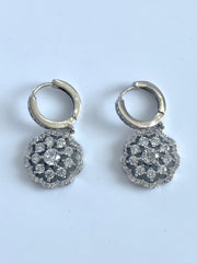 White Flower Dangler Earrings