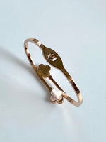 Load image into Gallery viewer, Black N White Marble Finish Flower Rose Gold Bracelet
