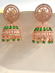Carry Me Everywhere Green Diamond Jhumkas