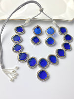 Load image into Gallery viewer, Deep Blue Ocean Diamond Necklace Set
