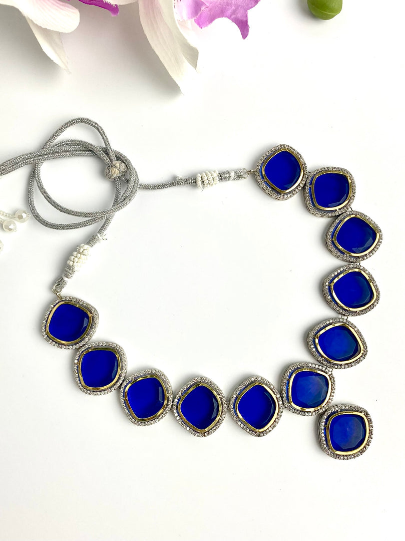 Deep Blue Ocean Diamond Necklace Set