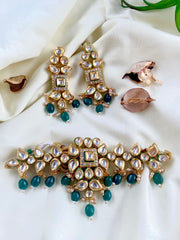 Elegance Personified Green Kundan Choker Set!