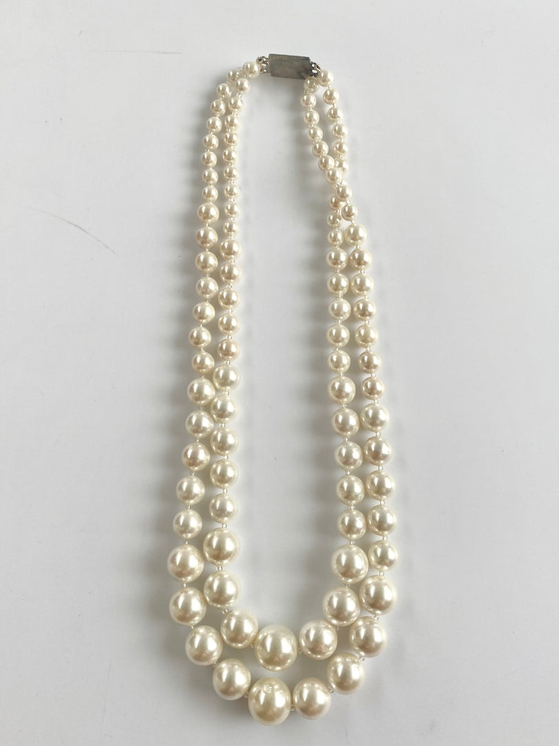 Elegant Royal Queen Double Line Pearl Necklace