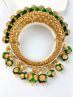 Load image into Gallery viewer, Green Drop Jodhpuri Elegant Pacheli Pearl Kada Bangle
