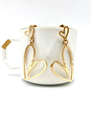 Heart Shaped Golden Earrings