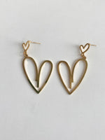 Load image into Gallery viewer, Heart Shaped Golden Earrings
