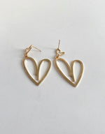 Load image into Gallery viewer, Heart Shaped Golden Earrings
