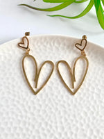 Load image into Gallery viewer, Heart Shaped Golden Earrings
