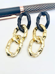 I Am A Badass Black And Golden Earrings