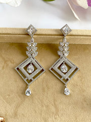 Princess Cut Diamond Dangler Earrings