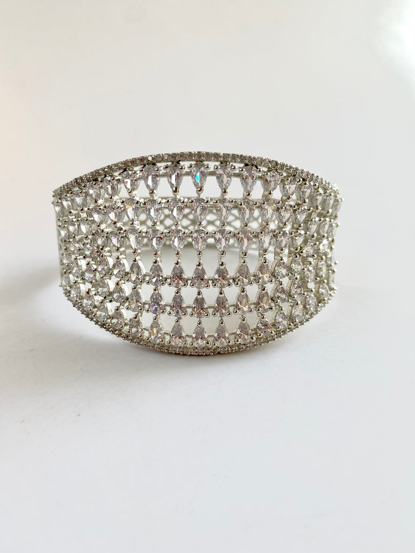 Shoot My Diamond White Bangle Bracelet