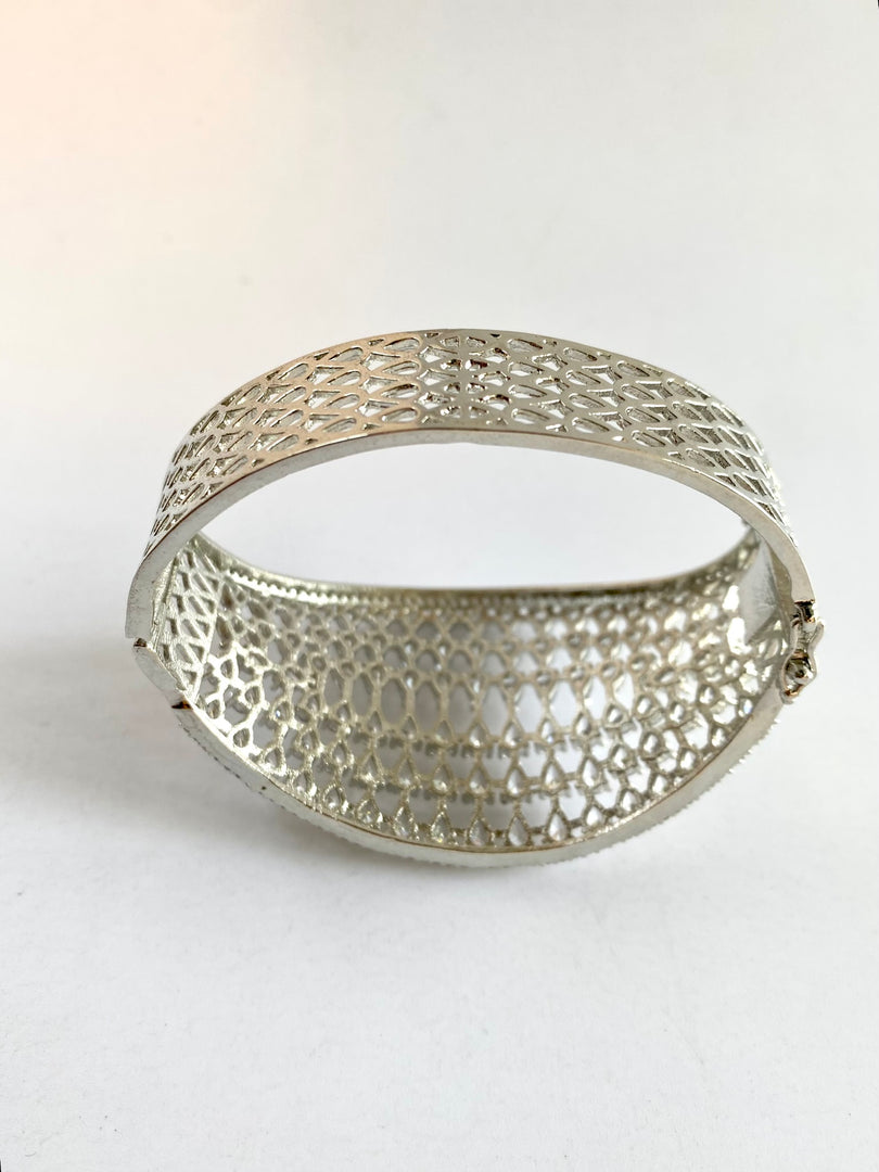 Shoot My Diamond White Bangle Bracelet