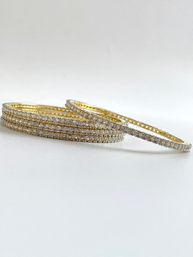 I'm A Studded Affair Diamond Golden Bangle Set Of Four