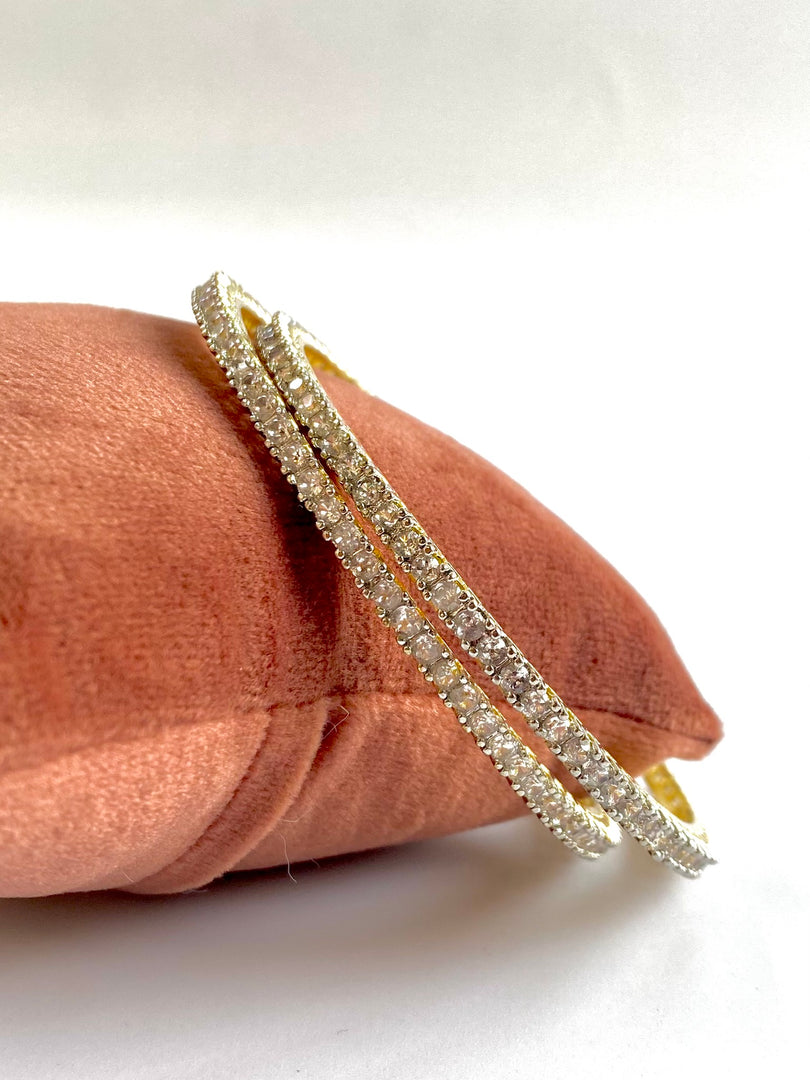 I'm A Studded Affair Diamond Golden Bangle Set Of Four