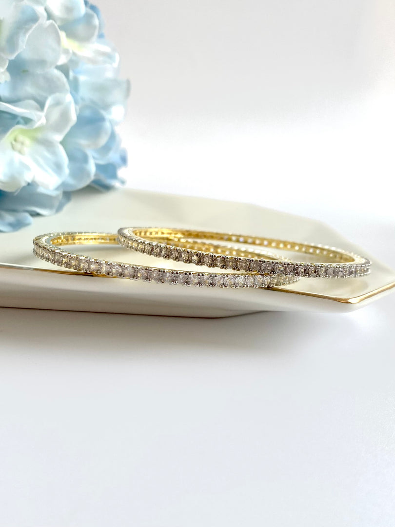 I'm A Studded Affair Diamond Golden Bangle Set Of Four