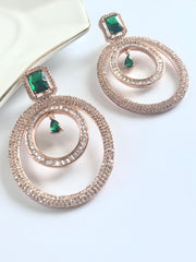 I'm All Classy Green Rose Diamond Earrings