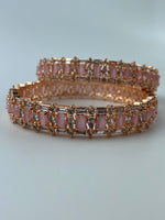 Load image into Gallery viewer, Lavz Baby Pink Diamond Bangle Set of Two
