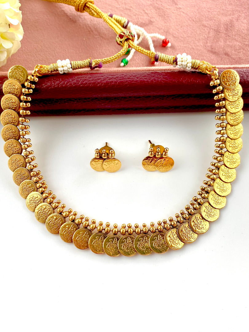 Maa Laxmi Gold Ginni Necklace Set1