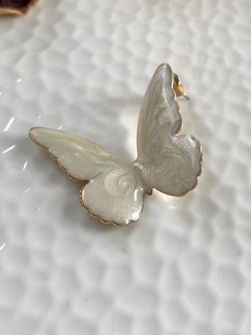 Marble Finish Butterfly Earrings