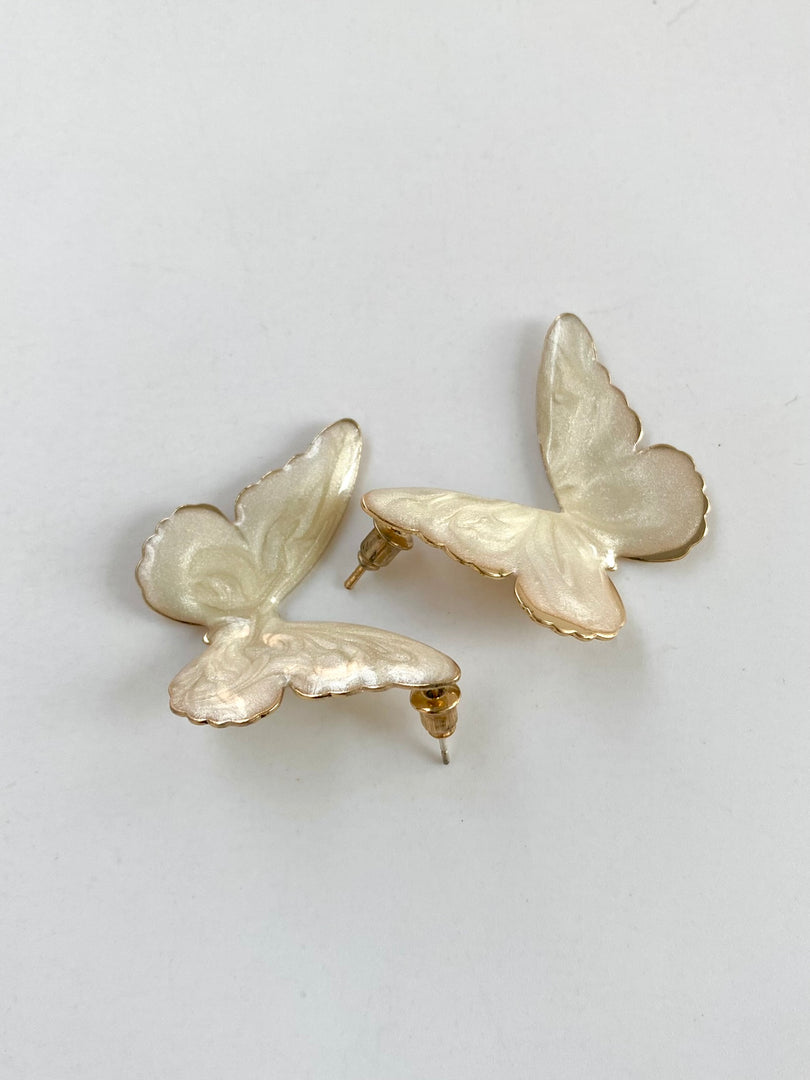 Marble Finish Butterfly Earrings