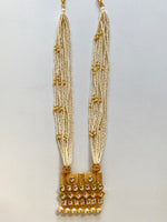 Load image into Gallery viewer, Pearl &amp; Golden Elegant Long Necklace Set
