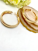 Load image into Gallery viewer, Reptile Print Golden Hoop Earrings
