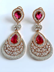 Ruby Princess White Diamond Danglers Earrings