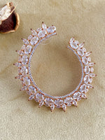 Load image into Gallery viewer, Skipped A Beat White Stone Rose Earrings
